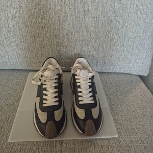 J Slides Black and Cream Women's Sneakers